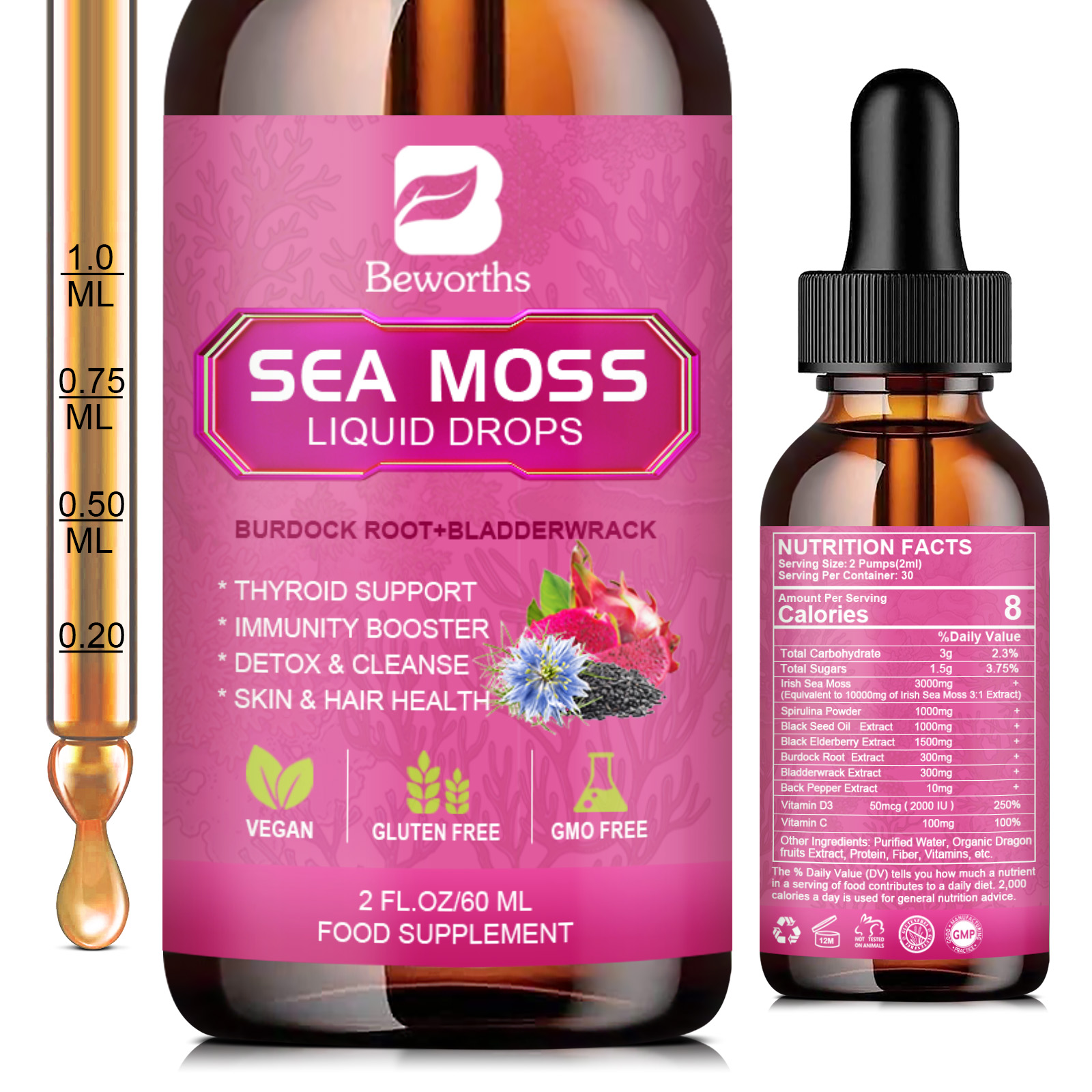 BEWORTHS 3000MG Seamoss Liquid - Root Stimulator Liquid review and price